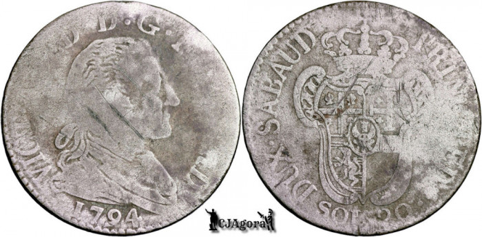 1794, 20 Soldi - Victor Amadeus al III-lea - Ducatul de Savoia | KM 94