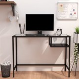Cumpara ieftin Birou de calculator, negru, 100x36x74 cm, sticlă