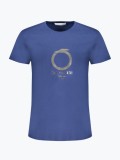 Tricou barbati din bumbac cu decolteu la baza gatului, Albastru inchis, M