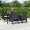 vidaXL Set de masă pentru grădină, 5 piese, cu perne, negru 3156616