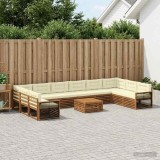 Cumpara ieftin Set de canapele de exterior 11 buc. 10-Locuri Natural si Crem