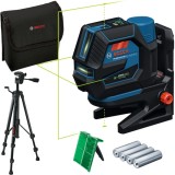 Bosch GCL 12V-50-22 CG - Nivela laser cu linii si puncte 2 linii laser 25 m 2 puncte laser 10 m +/-0.3 mm/m suport perete trepied geanta textila