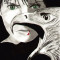 Fata soim - manga, grafica originala anime, carbune &amp; tus pe hartie 30x42cm