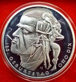 (A67) MONEDA DIN ARGINT GERMANIA - 20 EURO 2016, LIT. G, 125 ANI NASTEREA LUI OTTO DIX, STARE PROOF