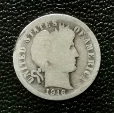 SV * SUA Statele Unite ONE DIME / 10 CENTS 1916 S * ARGINT .900