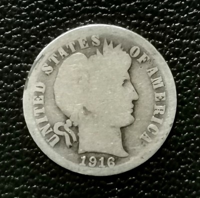 SV * SUA Statele Unite ONE DIME / 10 CENTS 1916 S * ARGINT .900 foto