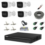 Kit supraveghere 4 camere 8MP 4K cu IR 80m, microfon, DVR Dahua , accesorii incluse SafetyGuard Surveillance