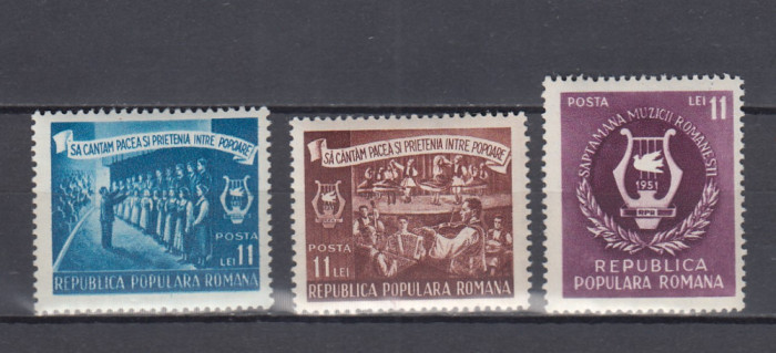 ROMANIA 1951 LP 288 SAPTAMANA MUZICII SERIE SARNIERA