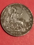1 One penny 1891 UK, stare foarte buna [poze]. Discount conform descriere [10 - 20 %. Vezi descrierea.].