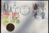 GERMANIA DEMOCRATA - FDC SI MONEDA UNC 5 MARK 1983, MEISSEN - TIRAJ 25.000, RARA, Europa