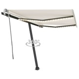 VidaXL Copertină retractabilă manual cu LED, crem, 300x250 cm