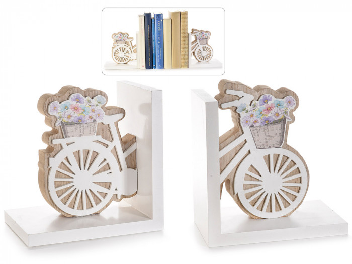 Set de 2 suporturi din lemn decorate cu model bicicleta