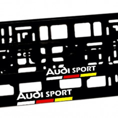 Set 2 suporti numar inmatriculare personalizat- Audi Sport