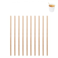Set Bete Agitatoare Lemn, Fără Brand, 14x0.5 cm, 50 Bucăți, Ambalate Individual, Eco-Friendly