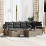 VidaXL Set de canapele pentru grădină 7 pcs Gri 232 x 122 x 85 cm