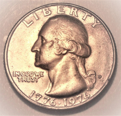 QUARTER DOLLAR - 1776/1976 - S Washington, Bicentennial silver-copper foto
