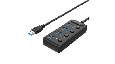 Orico USB 3.0 HUB cu switch-uri, 5x USB (negru) foto