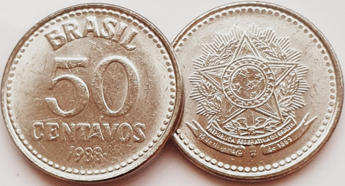 2498 Brazilia 50 centavos 1988 km 604 aunc-UNC