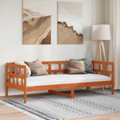 vidaXL Pat de zi fără saltea, maro ceruit, 80x200 cm, lemn masiv pin 844409