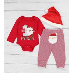Costumas din 3 piese pentru fetite - My 1st Christmas (Marime Disponibila: 9-12