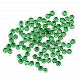 Decorațiuni unghii, culoare verde, 1,5 mm - strasuri rotunde &icirc;n săculeț, 90 buc