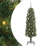 vidaXL Brad de Crăciun artificial Verde 150 cm PVC și oțel și plastic 3394932