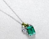 Cumpara ieftin Colier din Argint 925 Lyra Emerald cu Zirconii si Peridot