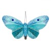 Decorațiune Perdea, Model Fluture, Clips, Culoare Aqua cu Glitter, Dimensiuni 10x6 cm, Oem