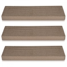 Set 3x tabla pentru zgarieturi pisica de 3 41x13x3cm, Maro, 49837.03