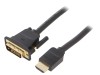 Cablu Vention DVI-D la HDMI 2m Negru, Conectori Placati cu Aurit, PVC, Dublu Ecranat
