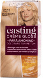 Loreal Paris CASTING CREME GLOSS Vopsea păr 1021 blond deschis, 1 buc