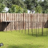 vidaXL Padoc pentru c&acirc;ini, negru, 6,05 m&sup2;, oțel 3082225