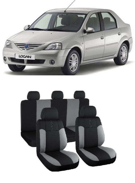 Set huse scaune Dacia Logan (2004-2012 Trend Negu-Gri