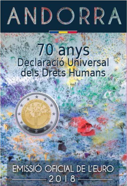 ANDORRA 2018 - 2 Euro comemorativ &ldquo;Declaratia Drepturilor Omului&rdquo; BU