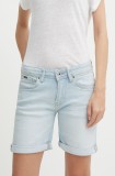 Pepe Jeans pantaloni scurti jeans SLIM SHORT MW femei, neted, medium waist, PL801120RH6