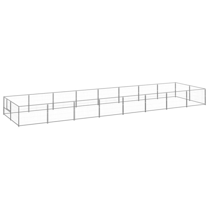 Padoc pentru c&acirc;ini, argintiu, 16 m&sup2;, oțel