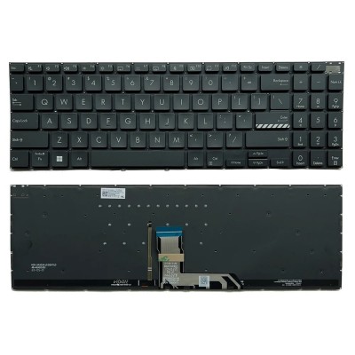 Tastatura Laptop, Asus, VivoBook Pro 16X N7600P, N7600PC, N7600Q, N7600QA, N7600QC, N7600QE, N7600Z, N7600ZE, iluminata, neagra, layout US foto