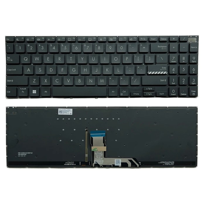 Tastatura Laptop, Asus, VivoBook Pro 16X N7600P, N7600PC, N7600Q, N7600QA, N7600QC, N7600QE, N7600Z, N7600ZE, iluminata, neagra, layout US