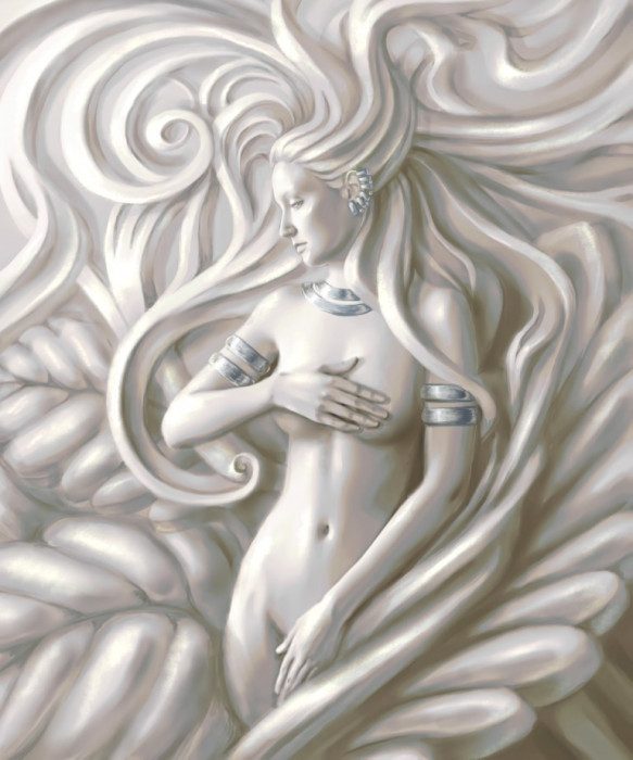Tablou canvas Zeita, marmura, chip femeie, 60 x 60 cm