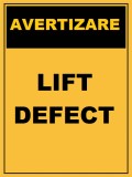Placuta de avertizare lift defect