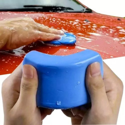 Argila decontaminare lac auto, pentru suprafetele vopsite, 9x6,5x1,5cm, albastru foto
