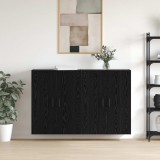 vidaXL Dulap montat pe perete 2 pcs Stejar Negru 69,5 x 34 x 90 cm 3394532