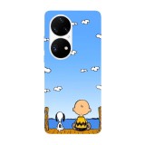 Husa compatibila cu Huawei Nova Y70 model Snoopy Contemplating, Silicon, TPU, Viceversa, Transparent, Carcasa