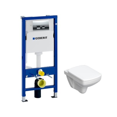 Rezervor WC incastrat + vas WC + capac, set Geberit Delta 35 / 50 118.330.21.1,3-6 L, clapeta actionare inclusa foto