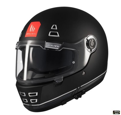 Casca integrala pentru scuter - motocicleta MT Jarama SV B2 negru mat &amp;ndash; model Retro &amp;ndash; Cafe Racer (ochelari soare integrati) &amp;ndash; tip viziera: MT-V-32 L ( foto