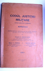 carte veche drept codul justitiei militare adnotat 1936 foto