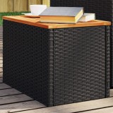 Gossi mese laterale de gradina 2 buc. negru 55x34x37cm lemn/poliratan