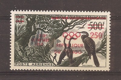 Congo 1960 - J.O. supratipar &amp;bdquo;XVIIe OLYMPIADE 1960 REPUBLIQUE DU CONGO&amp;rdquo;, PA, MNH foto