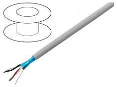 Cablu EcoCable Mini 2x2x24AWG Gri &Icirc;nchis Folie Al-PET