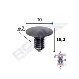 Clips Tapiterie Pentru Grup Vag 7X18.2Mm Negru - Set 10 Buc 137293 C70509-RMX